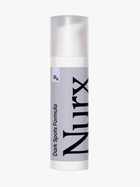 Nurx Dark Spots Formula in branded component on a light gray background
